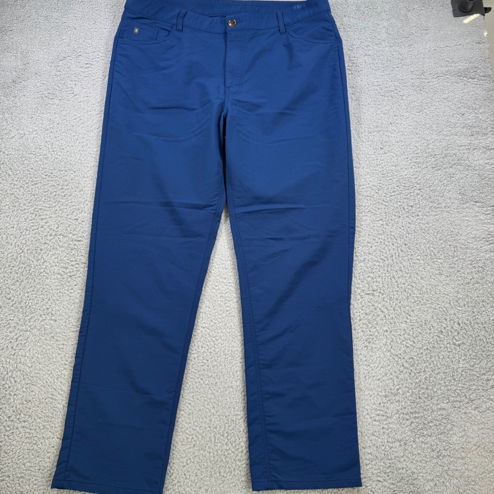 Turtleson Mens Performance‎ 5-Pocket Golf Pants Blue Stretch Chino Size 38x30